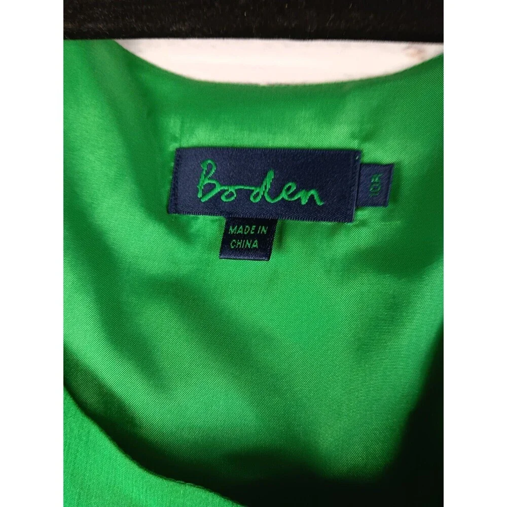 Boden Emerald Green Sleeveless Midi Dress with Rosette Trim - Picture 10 of 10